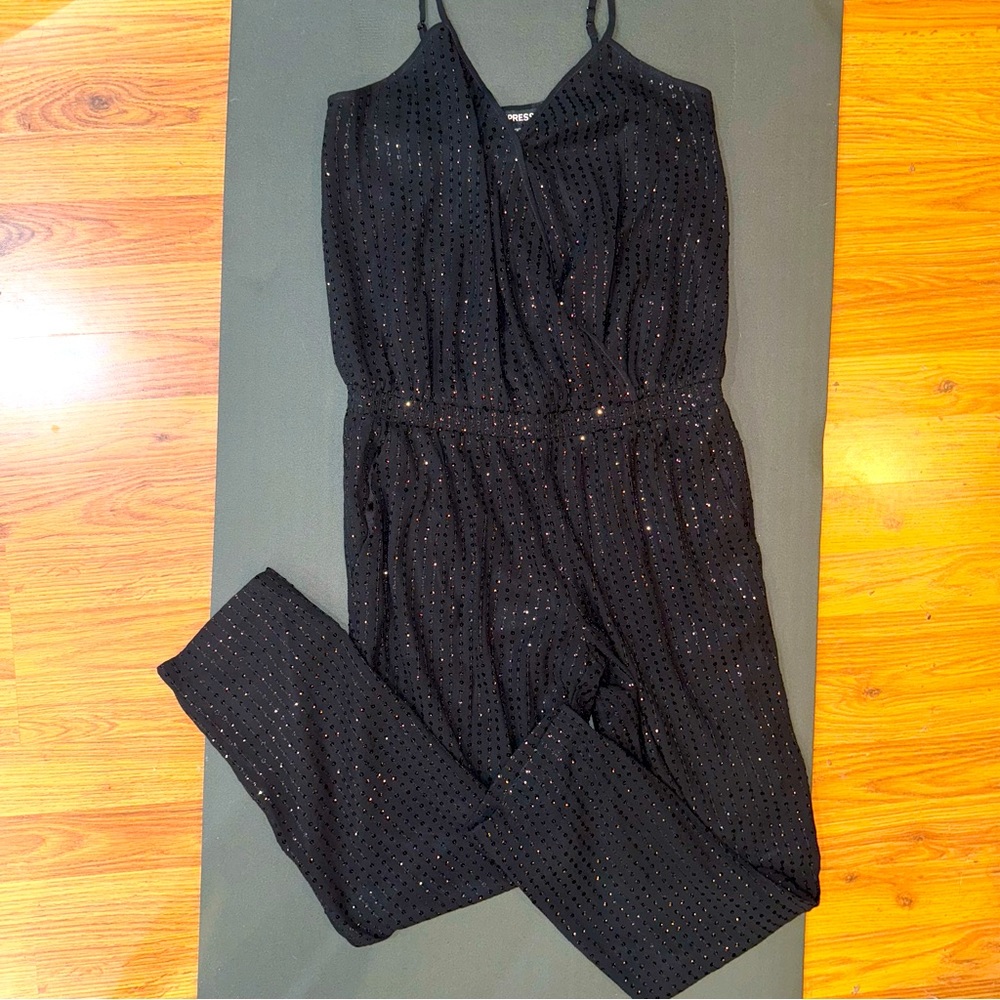 Black sequin jumpsuit